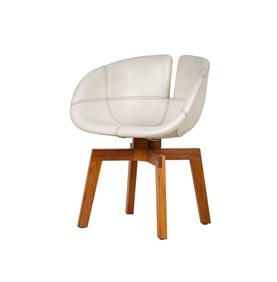 An Italian Leather Bucket Chair