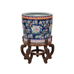 A Chinese Blue-Ground Porcelain Planter
