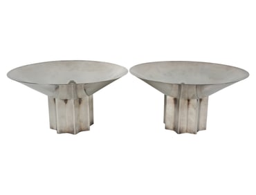 A Pair of Cassetti Silverplate Center Bowls