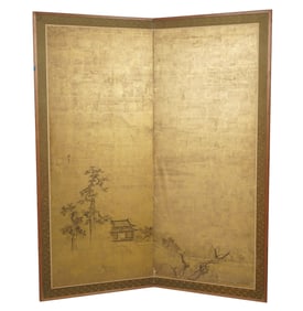 An Antique Japanese Two-Panel Screen