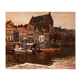 Victor Gilsoul, Belgian 1867-1939, Dock Scene