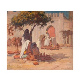 Gordon Coutts, 1868-1937, Orientalist Market Scene
