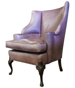 A Leather Wing Chair