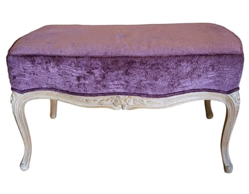 A Louis XV-Style Bleached Wood Ottoman