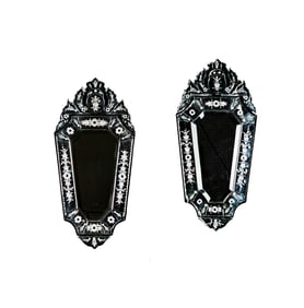 A Pair of Venetian-Style Etched Glass Mirrors