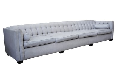 A Large Contemporary Gray Upholstered Sofa