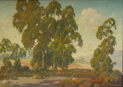 California Impressionist School: Eucalyptus Landscape