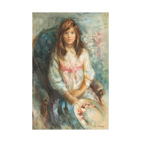 Lisette De Winne, California/Belgium 20th Century, Girl in White Dress