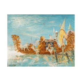 Joseph William Topham Vinall, 1873-1953, Neoclassical Allegorical Scene with Figures on Boat