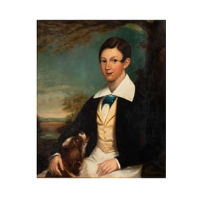 Portrait of a Boy with Dog
