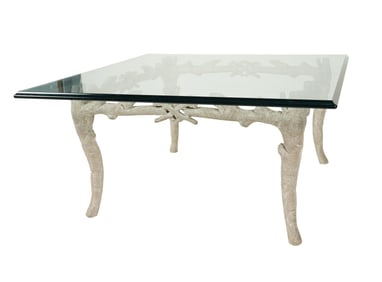 A Faux Bois Square Coffee Table