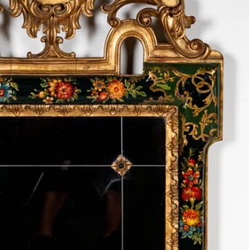 A Decorative Carved and Painted Mirror