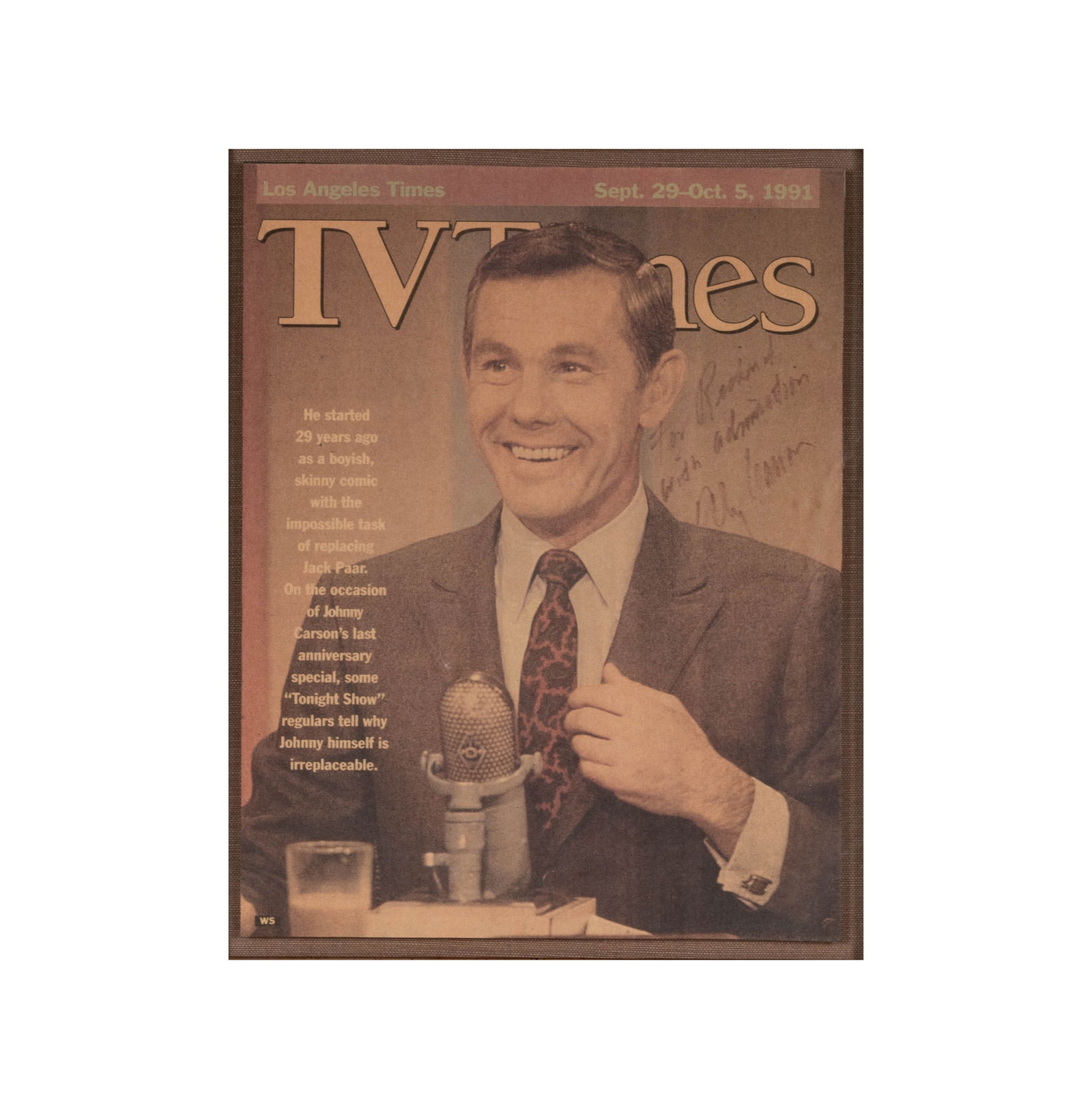 Johnny Carson Signed Magazine Print (1 of 8)