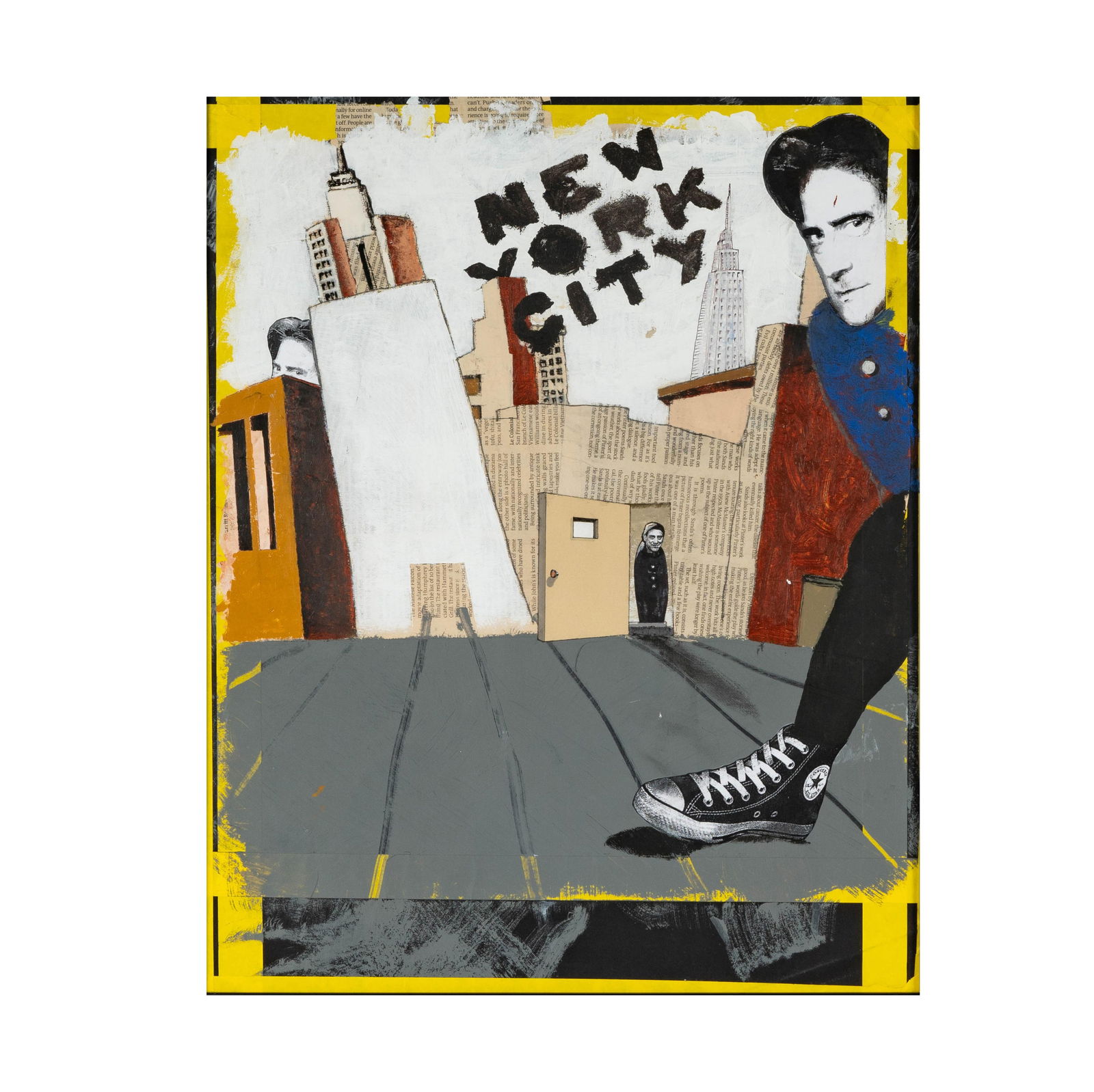 Carl Titolo, 1946-2019, Mixed Media Collage of Richard Lewis (1 of 7)