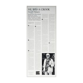 "He Was A Crook" Hunter S. Thompson Signed Poster
