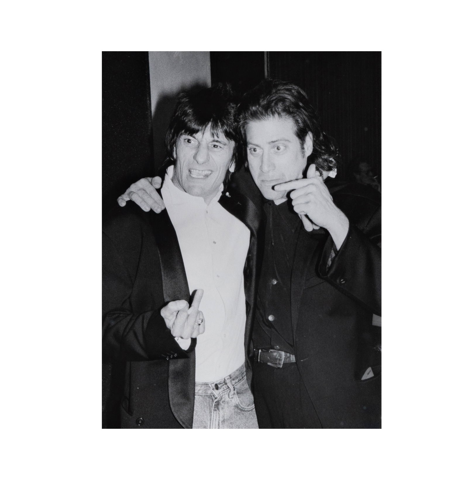 Bob Gruen, American 1945-, Ron Wood + Richard Lewis LA 3/92 (1 of 10)