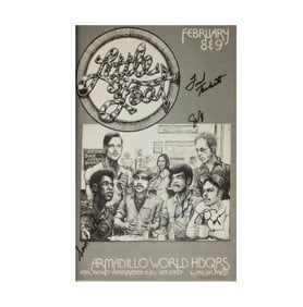 Michael Priest Little Feat Concept Poster with Band Signatures