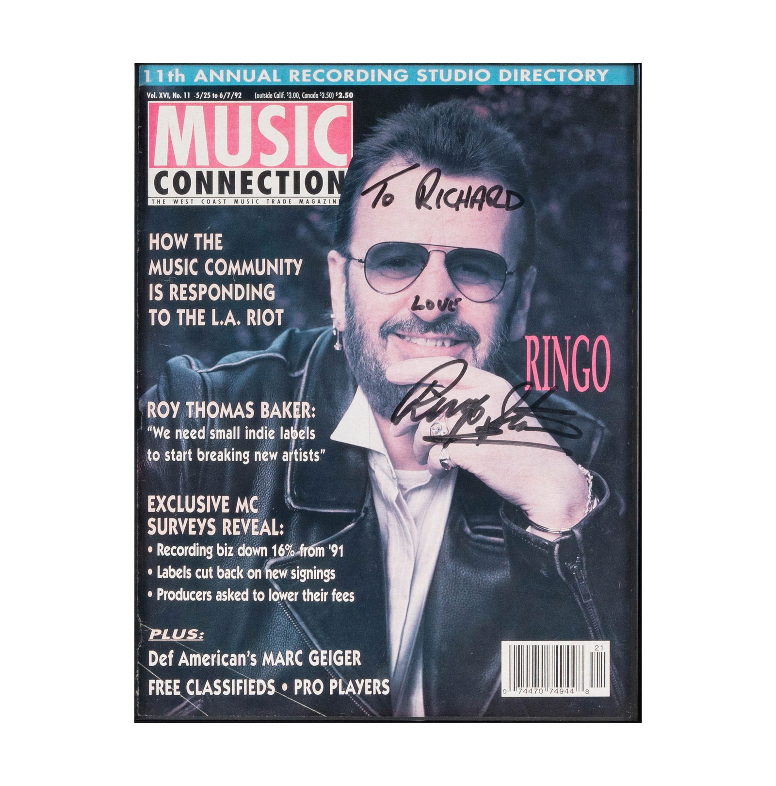 Ringo Starr Signed Magazine Cover (1 of 9)
