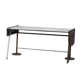 Richard Lewis's Steel and Glass Desk