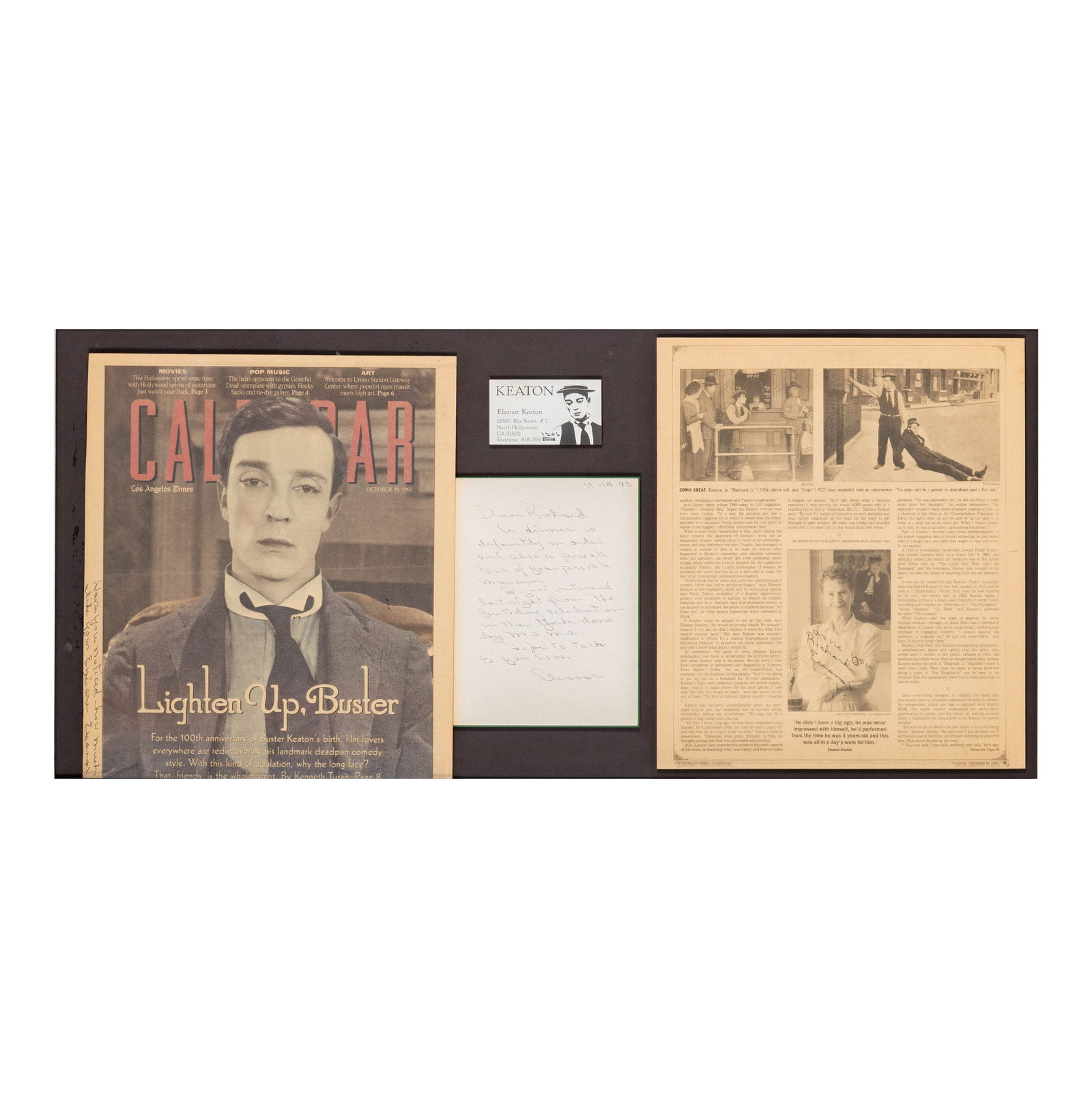 Eleanor Keaton Framed Ephemera Collage to Richard Lewis (1 of 10)