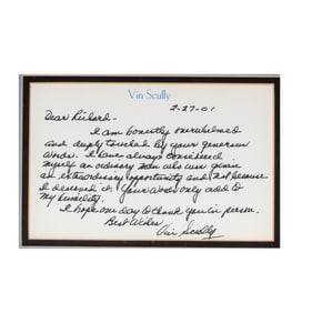 Vin Scully Note to Richard Lewis