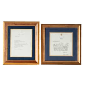 Two Bill Clinton Signed Notes on White House Stationery to Richard Lewis