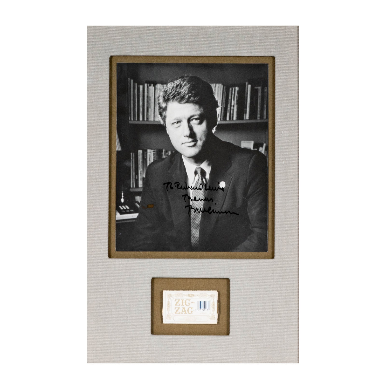 Bill Clinton Signed Photo in Display (1 of 7)