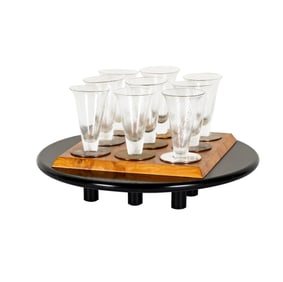 Set of Nine Venetian Champagne Glasses