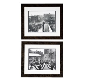 Two Photographs of John F. Kennedy Speaking