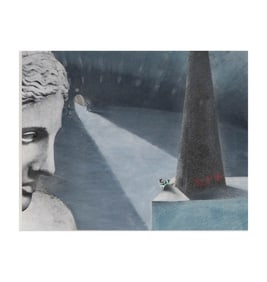 Carl Nicholas Titolo, New York b. 1946, Obelisk- Michelin Green