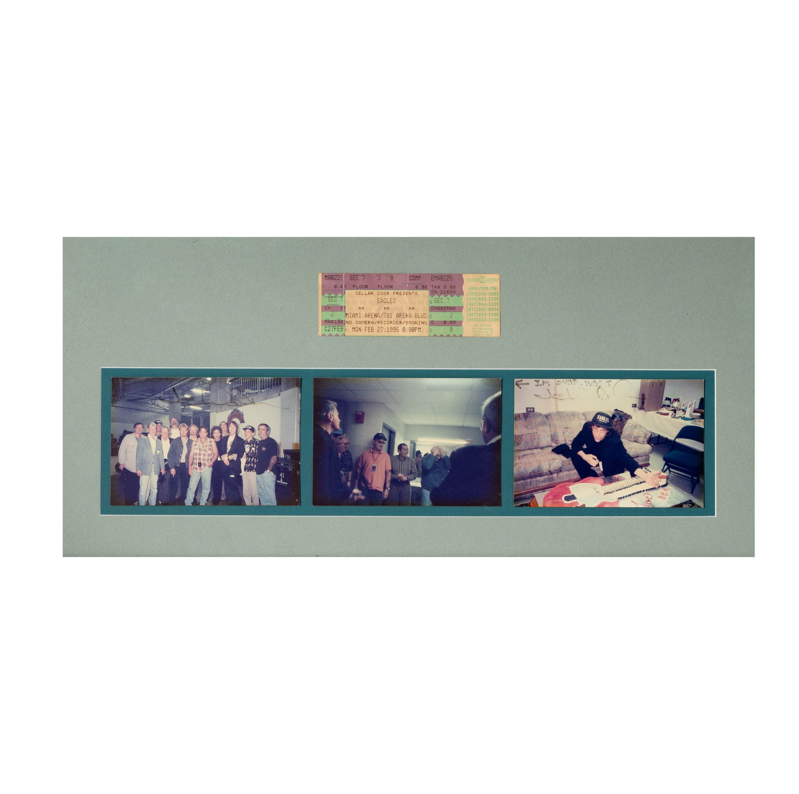 Eagles Photo and Ticket Display with Joe Walsh Signatures (1 of 7)