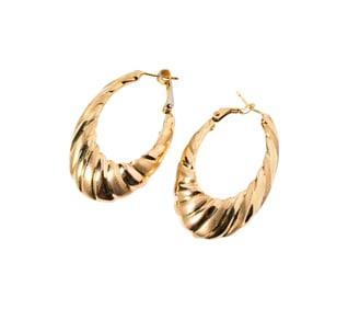 Bob Newhart: Pair of Italian 14 Karat Yellow Gold Earrings