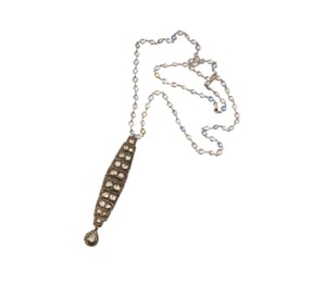 Bob Newhart: 14 Karat Yellow Gold, Silver, and Polki-Cut Diamond Pendant and 18 Karat White Gold and