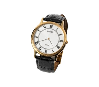 Bob Newhart: Seiko Gold-Plate, Stainless Steel, and Leather Watch