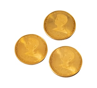 Bob Newhart: Three 1963 JFK and RFK Whiskeytown Lake Dedication Brass Souvenir Medallions