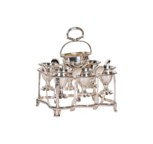 Bob Newhart: Edwardian Silverplate Egg Cruet and Spoons