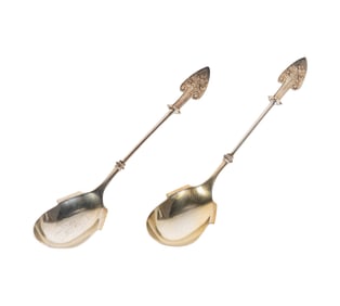 Bob Newhart: Pair of American Sterling Serving Spoons