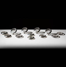 Bob Newhart: 12 American Sterling-Mounted Cut Glass Coasters