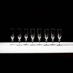 Bob Newhart: Eight Baccarat Champagne Flutes