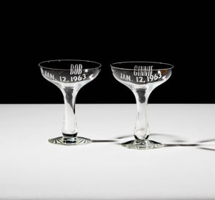 Bob Newhart Bob and Ginnie Wedding Glasses