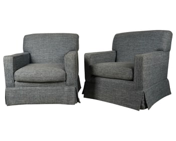 Bob Newhart: A Pair of Blue Upholstered Club Chairs