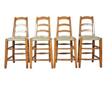 Bob Newhart: A Set of Four Rustic Ladderback Barstools