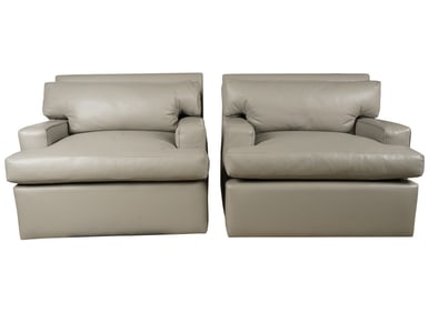 Bob Newhart: A Set of Four Leather Club Chairs