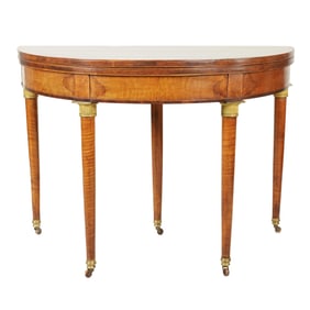 Bob Newhart: A French Empire Fruitwood Demilune Game Table