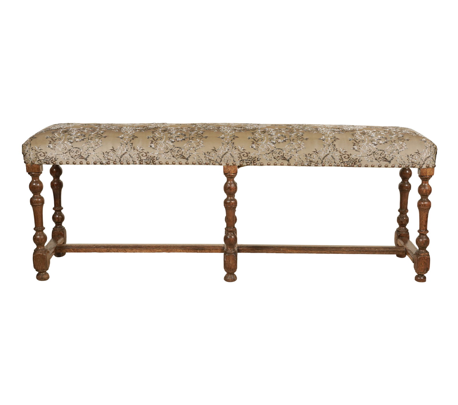 Bob Newhart: A Studded Upholstered Rustic Bench (1 of 11)