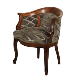 Bob Newhart: An Antique Fruitwood Barrel Chair