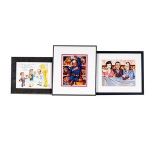 Bob Newhart: Three Framed Caricatures