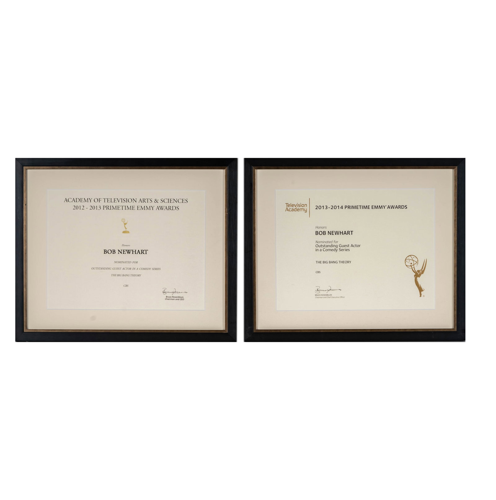 Bob Newhart: Two Framed Emmy Awards Nominations (1 of 6)