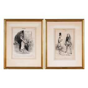 Bob Newhart: Two framed French Etchings