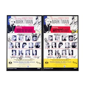 Bob Newhart: Two Signed Mark Twain Prize Posters